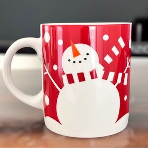 Crate & Barrel Snowman Christmas Winter Coffee Mug